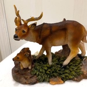 MWT Doe Statue With Baby 12" long X 8" tall, Still in Box